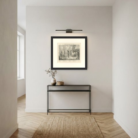 Battle of Saint George, Marmont and the Colors, Antique Madou Lithograph, 1827, shown framed in a room