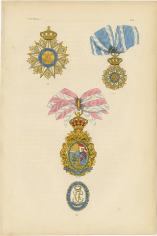 Orders of Portugal, Saint Isabel and Vila Viçosa Insignia, Plate LIX, 1844, view 2
