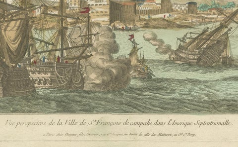 Naval Battle Off St. François (Campeche, Mexico), ca. 1780, close-up 1