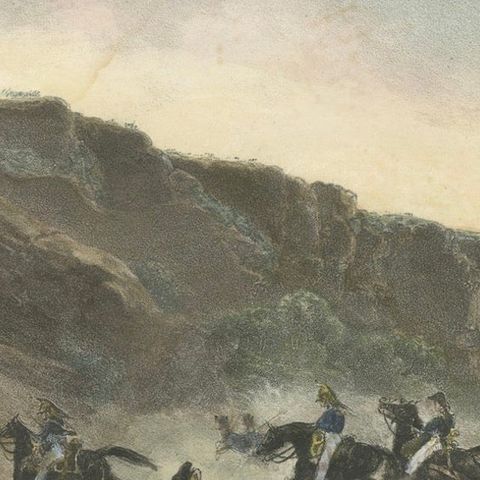 Pont de Coy: French Troops Crossing a Bridge in 1809- Napoleonic Wars Lithograph, close-up 3
