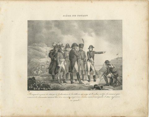 Siege of Toulon, Bonaparte's Artillery, Antique Madou Lithograph, 1827, view 2
