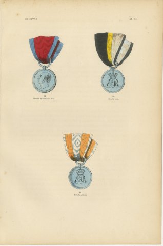 Hanover, Civil and Military Medals, Plate XL bis, Wood Engraving, 1844, view 2