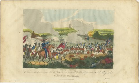 Battle of Waterloo with Cuirassiers Facing British Infantry, 1816, view 2