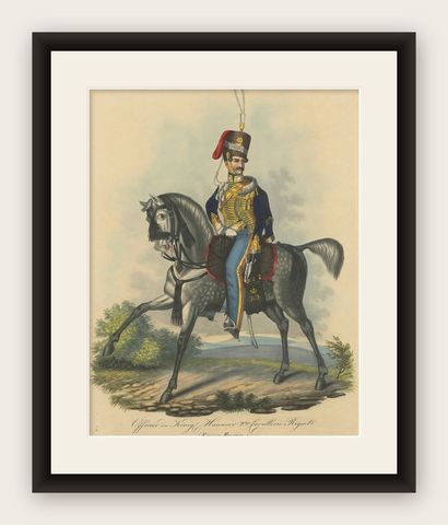 2nd Cavalry Regiment (the Queen's Hussars) of the King's German Legion, 1828, shown framed