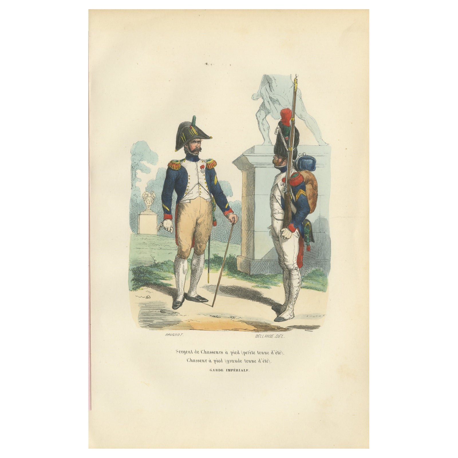Napoleonic Imperial Guard Chasseurs à Pied Summer Uniform Print c.1843