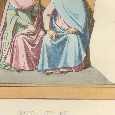 Military and Judicial Costumes from Medieval Italian Society, Published in 1845, close-up 1