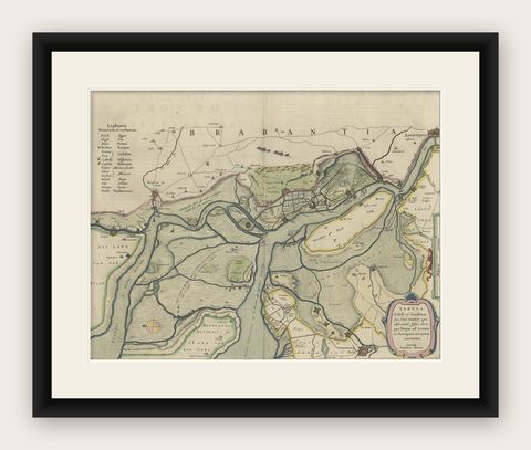 Original Map of the Military Situation After the Dutch Blockade of Antwerp, 1648, shown framed