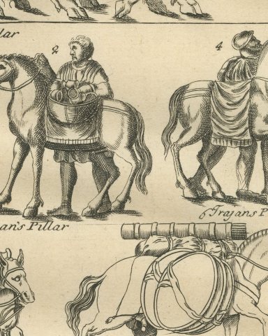 Pack Horses, Camels and a Carriage from the Theodosian Pillar, 1722, close-up 2