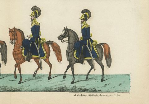 Royal Swedish Dragoon Corps, Cavalry Uniforms, Stockholm, c.1800, close-up 1