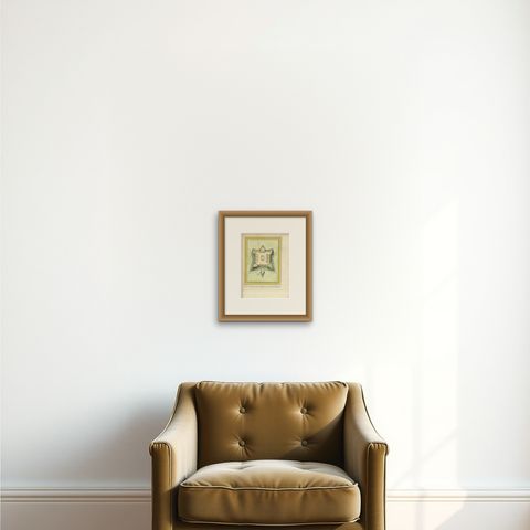 Antique Print of Fort Rotterdam in Makassar 'Ujung Pdang', Sulawesi, Indonesia, shown framed on a wall