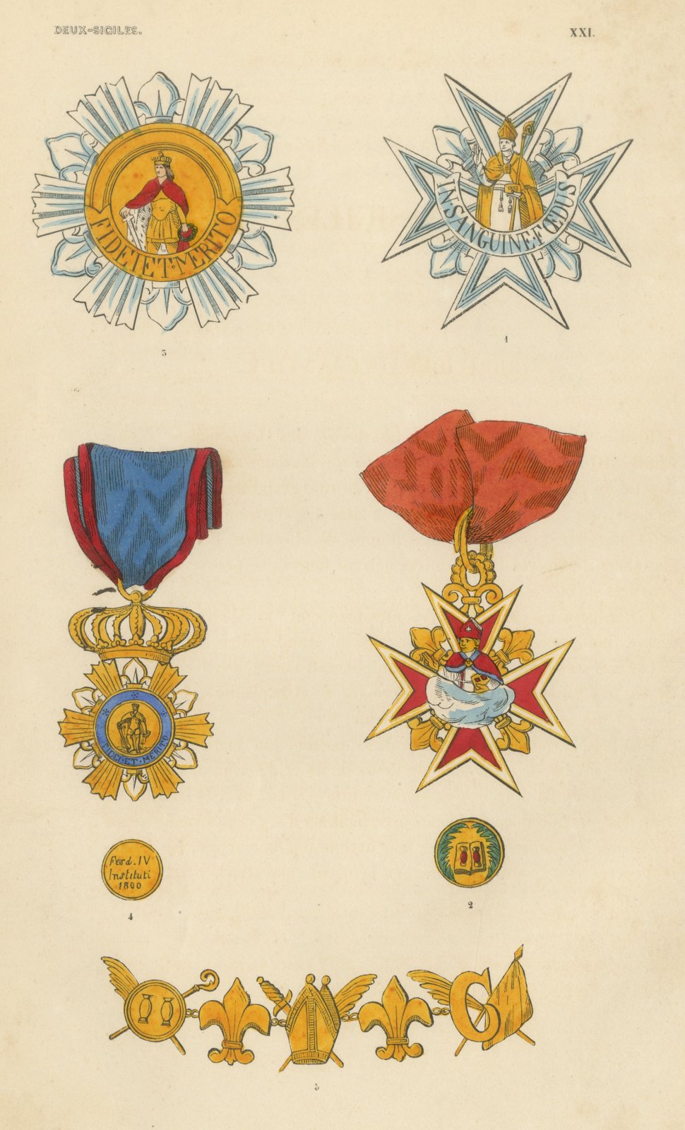 Orders of the Two Sicilies, Saint Januarius and Saint Ferdinand, Plate XXI, 1844