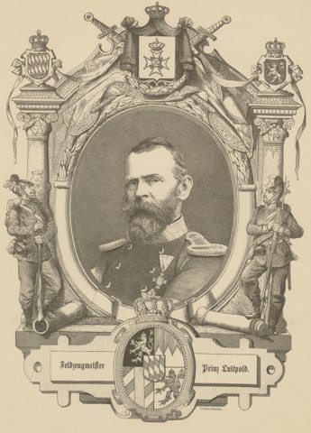 Feldzeugmeister Prince Luitpold of Bavaria, Wood Engraving, Munich, circa 1870