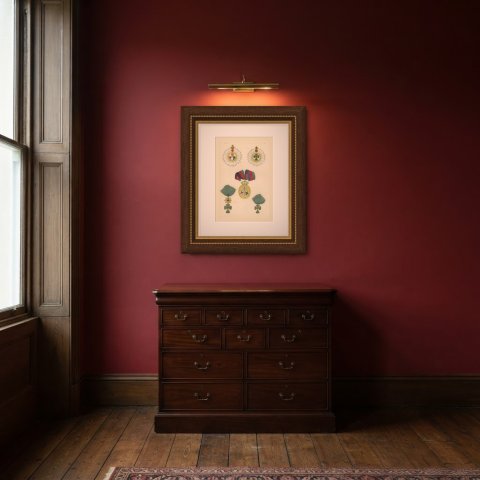 Orders of Portugal, Badge of the Three Military Orders, Plate LVI, 1844, shown framed in a room