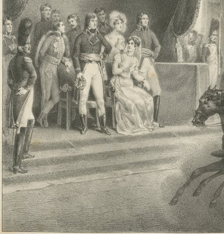 Festival at Milan, the Chariot Race, Antique Madou Lithograph, 1827, close-up 1