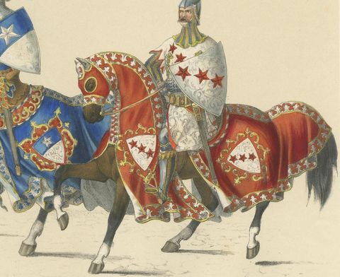 Gallant Knights of Blankenburg, Bubenberg & Mattern in Swiss Heraldic Pageantry, close-up 1