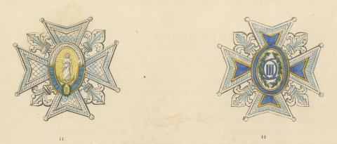 Orders of Spain, Golden Fleece and Charles III Insignia, Plate XXV, 1844, close-up 1