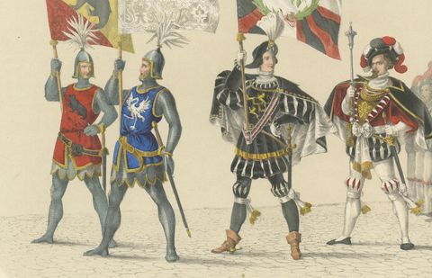 The Old Bernese Banners, A Splendid Procession of Knights & Honor Guards, 1855, close-up 2