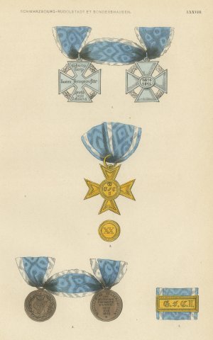 Schwarzburg, War of Liberation Cross and Medals, Plate LXXVIII, 1844