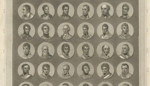 Portraits of the British and Allied Commanders at the Battle of Waterloo, 1815, close-up 2
