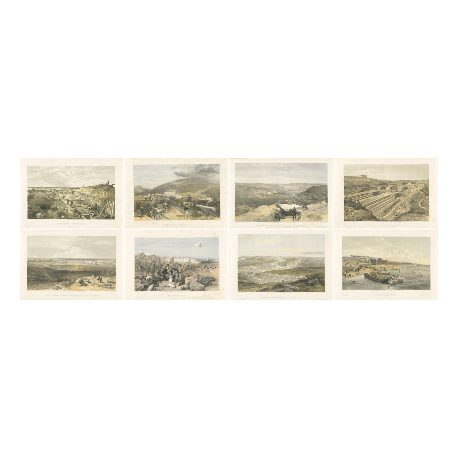 Crimean War Lithograph Collection: Eight Views of Sevastopol Surroundings, 1855