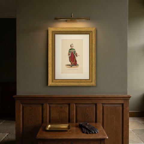 Commander of Saint Stephen of Hungary, Hand Colored Wood Engraving, 1844, shown framed on a wall