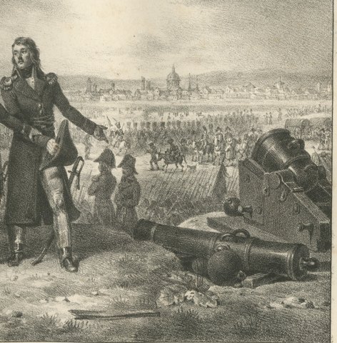 Raising the Siege of Mantua, Berthier, Antique Madou Lithograph, 1827, close-up 2