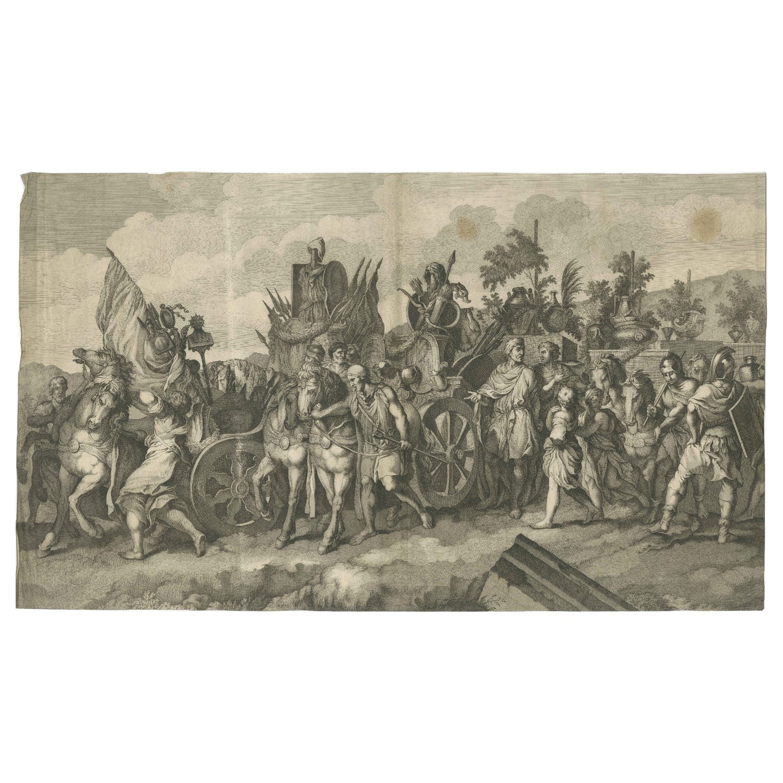 Military Procession with Spoils of War After Gerard de Lairesse Rossetti, ca1700