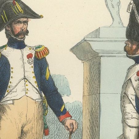 Napoleonic Imperial Guard Chasseurs à Pied Summer Uniform Print c.1843, close-up 3