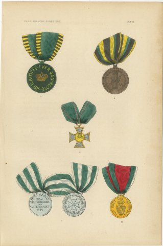 Saxony Ernestine Line, Defender of the Fatherland Medals, Plate LXXVI, 1844, view 2