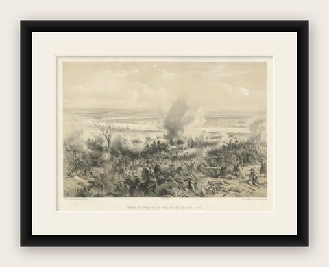 Fierce Crimean War Battle at Kalafat, Ottoman Victory over Russian Forces, 1854, shown framed