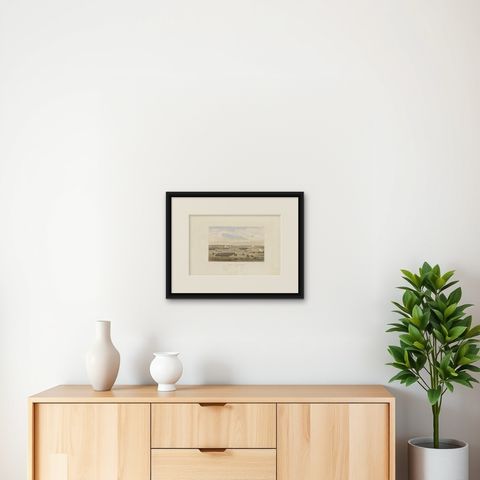 Antique Print of the Battle of Champaubert 'circa 1860', shown framed on a wall