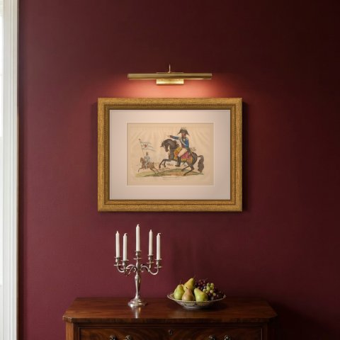 King Frederick William III Pointing from a Rearing Black Horse, 1815, shown framed on a wall