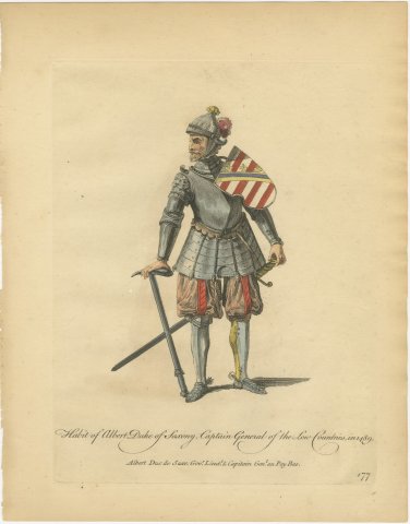 Albert Duke of Saxony in Armor with Shield and Sword, Costume of 1489, 1757, view 2