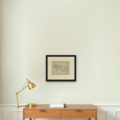 Alexander the Great’s Empire Map, Classical Campaign Routes, c.1800, shown framed on a wall