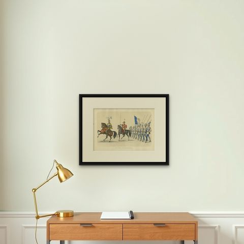 Triumphal March, Caspar von Hertenstein Leading the Lucerne Regiment, 1855, shown framed on a wall