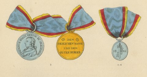 Orders of Mecklenburg, Medals and Service Crosses, Plate XLVIII, 1844, close-up 1