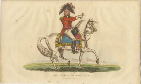 Sir Thomas Picton with Telescope on a Gray Horse Before an Army Camp, 1815, view 2