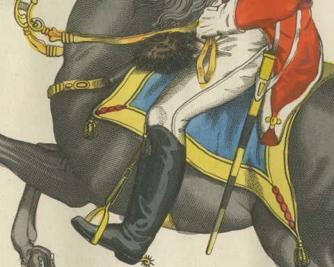 Prince of Orange on a Rearing Dark Gray Charger, circa 1815, close-up 2