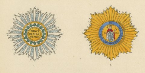 Saxony, Rue Crown and Military Order of Saint Henry, Plate LXXIII, 1844, close-up 1