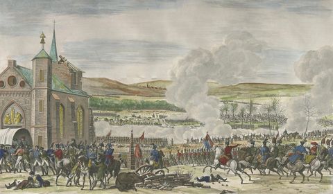 Napoleonic Wars, Battle of Eylau 1807, Hand-Colored Engraving, close-up 2
