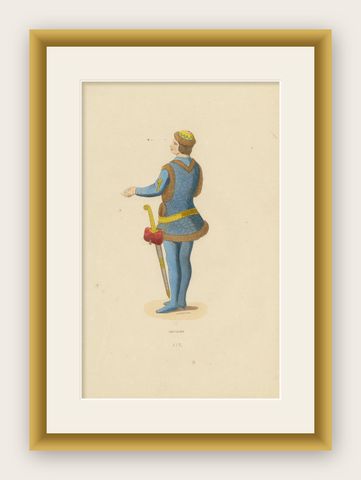 Medieval Knight: Heraldry and Valor in 15th Century Garb, 1847, shown framed