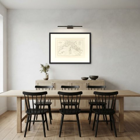 Hannibal's Expedition into Italy with His Marches Traced, d'Anville, 1818, shown framed in a room