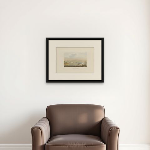 Antique Print of the Battle of Montereau 'circa 1860', shown framed on a wall
