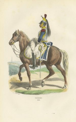 Napoleon Bonaparte Imperial Guard Cavalry Prints by Horace Vernet, 1843, close-up 1