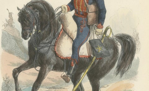 Napoleonic Horse Artillery, French Empire Uniform Plate, Paris 1843, close-up 3