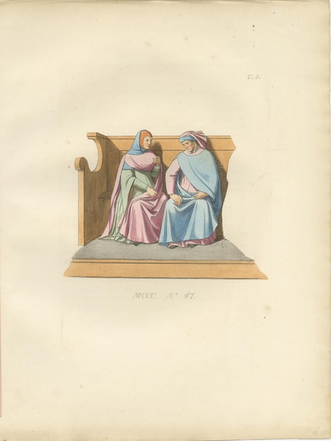 Military and Judicial Costumes from Medieval Italian Society, Published in 1845, view 3