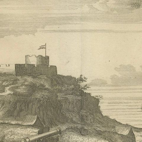 Fort Nassau on the Island of Goree, Dutch Colonial Engraving, c.1700, close-up 4