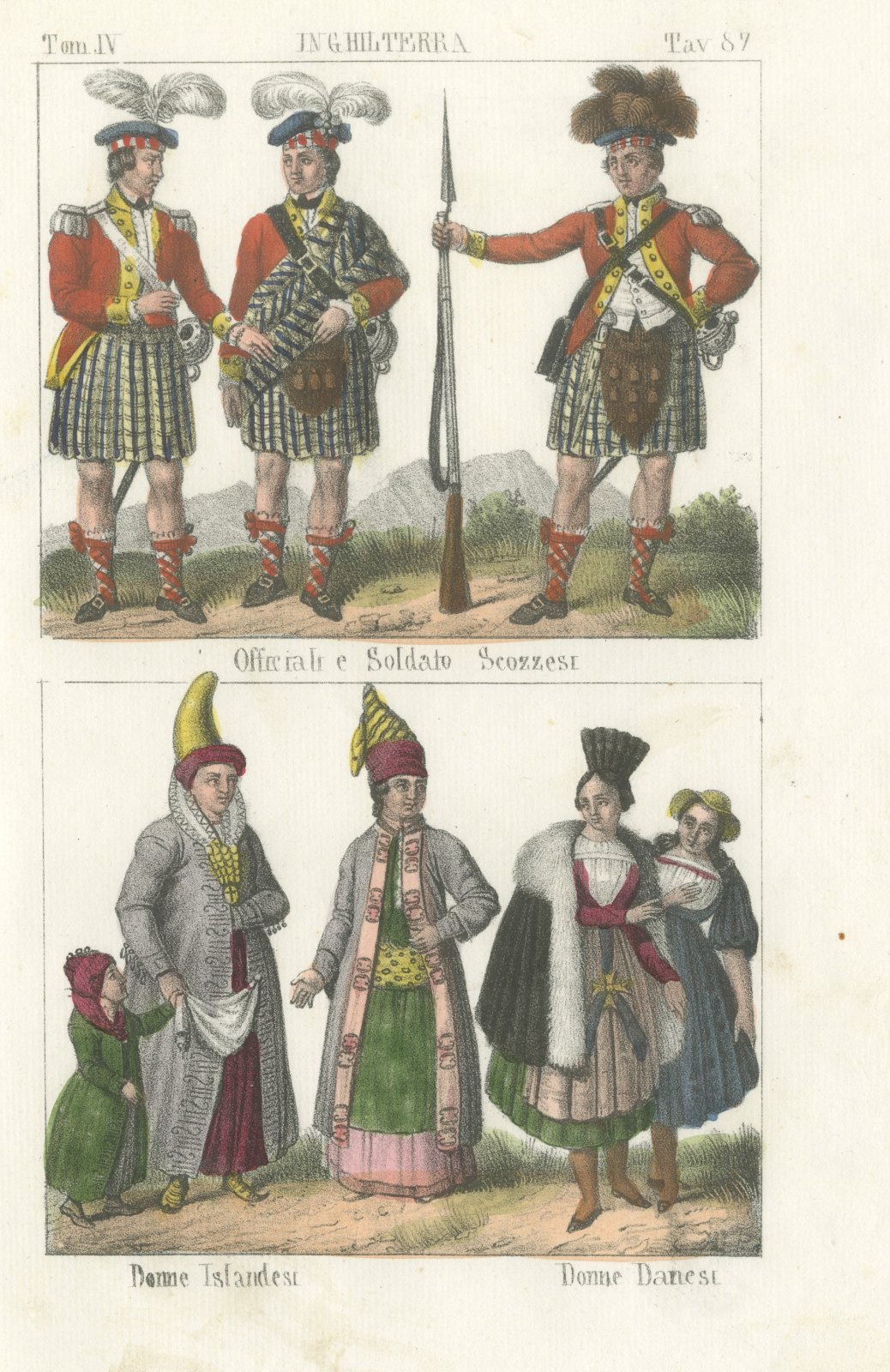 Scottish Highland Officers and Soldier with Icelandic and Danish Women, 1842