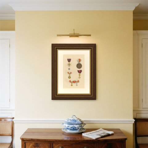 Papal States, Saint Sylvester Cross and Gregory XVI Medals, Plate XXX, 1844, shown framed on a wall