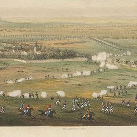 Antique Print of the Battle of Paris, circa 1860, close-up 1